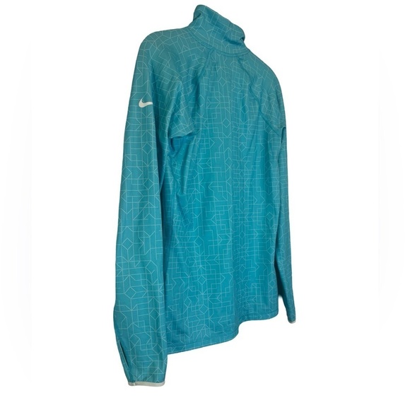 Nike Baby Blue with White Geometric Pattern Dri-Fit Half Zip Size M - Picture 10 of 15